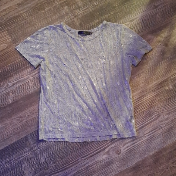 MK Boutique Metallic Lace Top - Picture 1 of 2